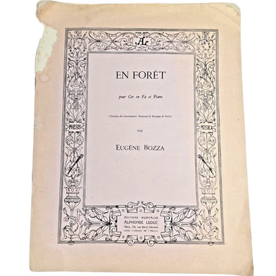 En Forêt Op. 40 Sheet Music Horn in F & Piano Eugène Bozza Score Leduc Paris - Image 1 of 4