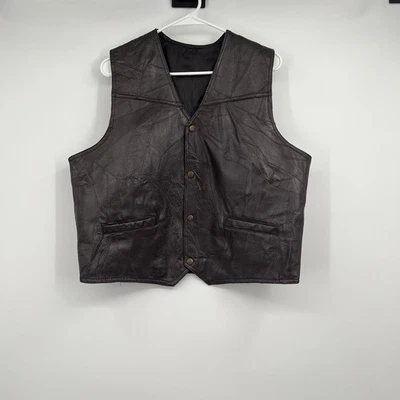 Chaleco Western Para Hombres Marrón a Presión XL Boho Festival Hippie Motociclista Foto 1 de 4
