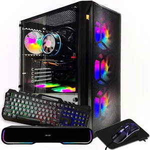 VRA Gaming Desktop Intel i7 Up to 4GHz 16GB Ram 512GB SSD Radeon RX580 - Picture 1 of 7