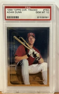 1999 Topps Chrome Traded T50 Adam Dunn PSA Gem Mint 10 Cincinnati Reds RC - Picture 1 of 2