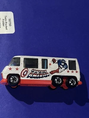 Autocaravana Hot Wheels 1976 Mattel Marvel Capitán América blanca GMC Foto 1 de 4