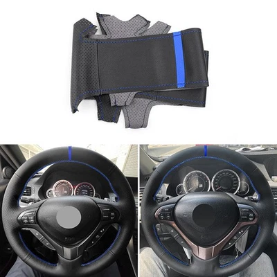 Cubierta de cuero azul+negro para volante Honda Accord 2008-15 Acura TSX 09-14 Foto 1 de 4