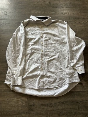 Camisa de vestir Kenneth Cole blanca ajustada sin hierro para hombre 20-34/35 Foto 1 de 3