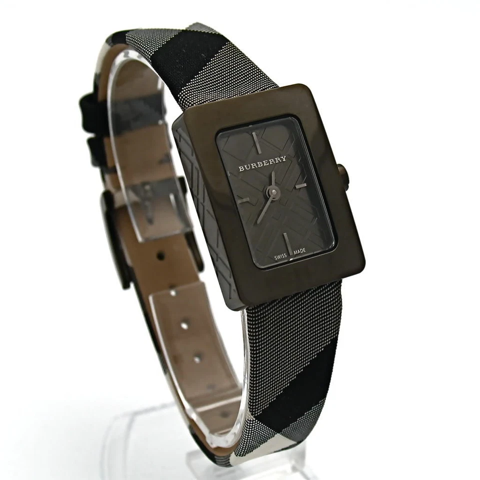 Burberry Grey Dial Black Polyvinl Mens Watch BU9030