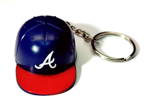 ATLANTA BRAVES MLB KEYCHAIN PULL CAP HAT 2" LONG PLASTIC NEW LICENSED BASEBALL Cover