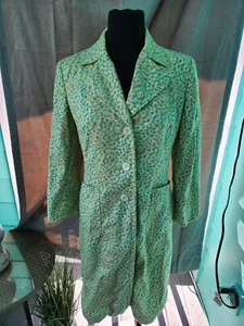 Express Floral Trench Coat Watercolor Jacket Button Up Cotton Daisy Size Small - Picture 1 of 9