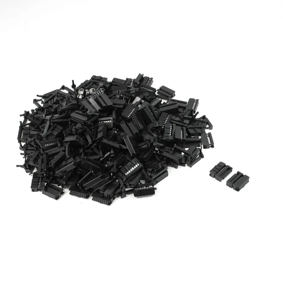 200 Pcs FC-14P 14 Pins Male IDC Socket Ribbon Cable Connector Black - Image 1 of 1