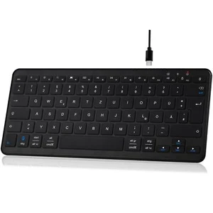 Qulose Bluetooth Tastatur kabellos QWERTZ Mini USB-C iPad Android Windows PC - Bild 1 von 9