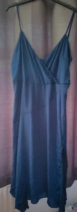 Midnight Blue NAVY Strappy Satin Style Dress Size 20 BOOHOO - Picture 1 of 6