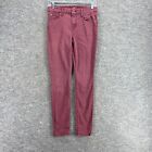 7 For All Mankind Pants Women 26 Plus Pink Mid Rise Flat Front Skinny