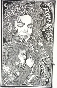 MICHAEL JACKSON L/E PSYCHEDELIC-STYLE PRINT + " NUMBER ONES " SONY DVD - Picture 1 of 7