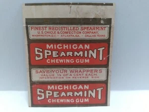 Vtg 1910's American Chewing Gum Wrapper Michigan Spearmint - Picture 1 of 2