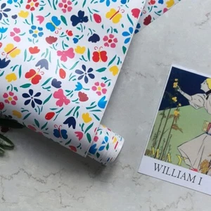 Colorful Butterfly Floral Paper Peel & Stick Shelf Liner 17.7 Inch By 9.8 Feet - Picture 1 of 9