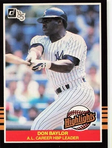1985 Donruss Highlights Baseball Don Baylor New York Yankees #35 - Picture 1 of 2