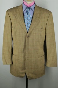Hugo Boss Men's Caramel Brown Check Loro Piana Wool Sport Coat 40R 40 Regular - Picture 1 of 7