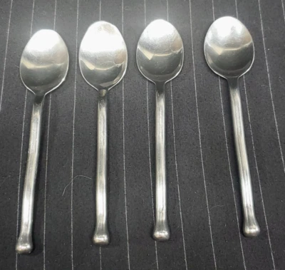 4 Soup Spoons Gourmet Settings EXOTIQUE PLATINUM WAVY Stainless Steel Flatware - Imagem 1 de 4