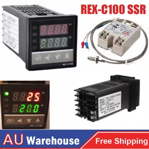 Digital PID REX-C100 Temperature Controller Set + K Thermocouple + Max.40A SSR - Picture 1 of 12
