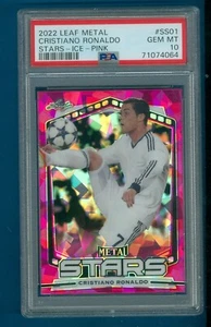 2022 Leaf Metal Stars Cristiano Ronaldo Ice-Pink 5/6 #SS01 PSA 10 Pop 1 - Picture 1 of 2