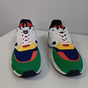 Polo Ralph Lauren Men's Jogger Color Block Sneakers Leather Suede Preowned 11.5 - Picture 1 of 9
