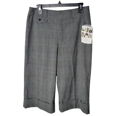 White Stag Womens Size 12 Gray Plaid Gaucho Capri Pants - Image 1 of 4