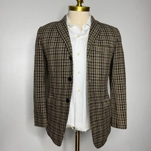 Abrigo Blazer Deportivo De Colección Tweed Para Hombres 36S Lana Marrón Cuadros 3 Botones (sensación Años 50-60) - Imagen 1 de 10