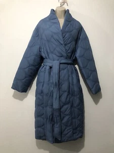 Marks and Spencer gesteppter wattierter Longline gefütterter Mantel UK 16 blau 79 £ - Bild 1 von 16