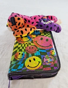 Vintage Lisa Frank Planner Glitter Smiley Fantastic Fashions w/ Cheetah beanie - Picture 1 of 16