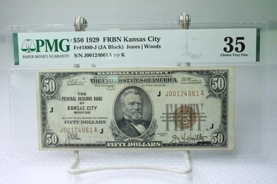 1929 $50 Federal Reserve Note Kansas City Fr#1880 PMG VF35 No Comment #4061 - Image 1 of 2