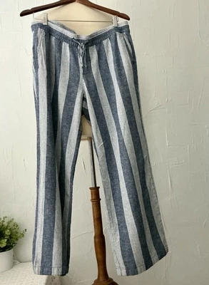 Pantalones Old Navy para mujer de lino/rayón con cordón talla L (entrepierna 27 pulgadas) pierna recta Foto 1 de 4