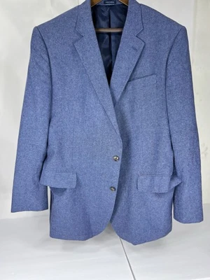 Blazer deportivo Stafford para hombre 48L calce clásico abrigo mezcla de lino azul Foto 1 de 4