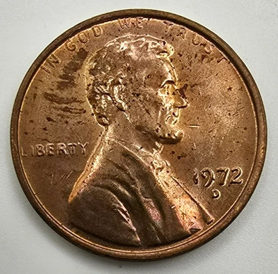 1972 D Lincoln Memorial Cent DDO 004? Double Die AU Mint Error Penny Free Ship! - Image 1 of 4