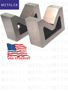 Cast Iron Vee Block 2 Pieces Set 4" x 1-1/2" x 3" Inch V Block Without Clamp USA - Picture 1 of 4