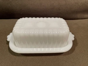 Vintage Milk Glass HALF STICK Butter Dish - Picture 1 of 7