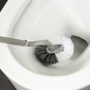 Curved Toilet Cleaning Brush Hanging Strong Decontamination Long Handle - Picture 1 of 18