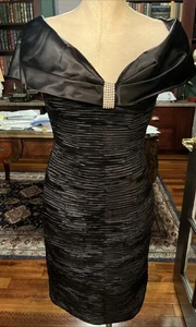 Mendicino Damen 4 Schwarz Vintage Schulterfrei Cocktail Abendkleid - Bild 1 von 8