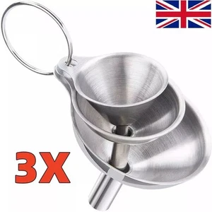 3 PCS Metal Funnel Flask Funnels for Filling Bottles Wine - Picture 1 of 14