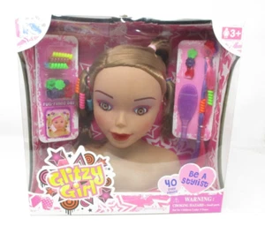 Glitzy Girl Large Styling Head 40 Play Pieces Brunette - Picture 1 of 2