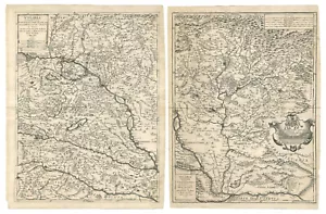 Mapa antiguo "Hungría Occidentalle & Ungaria Orientale" (Hungría) De Rossi, 1683 - Imagen 1 de 15