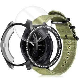 Wytrzymała osłona ekranu + pierścień ramki + etui do Samsung Gear S3 Classic SM-R775A US - Zdjęcie 1 z 1