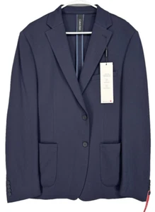 CALVIN KLEIN Sport Coat Mens Size 44R Navy Solid Knit Stretch Wrinkle Free NWOT - Picture 1 of 7