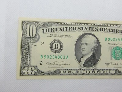 1988A $10 Uncirculated FRN #B90234863A  *Sequential Option - Image 1 of 4