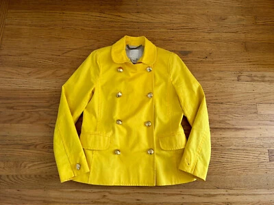Blazer feminino J Crew tamanho 2 amarelo brilhante Trudy Peacoat peito duplo casaco - Imagem 1 de 4