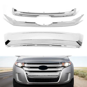 For Ford Edge 2011-2014 12 13 Chrome Front Upper & Center & Lower Grille Grill - Picture 1 of 13