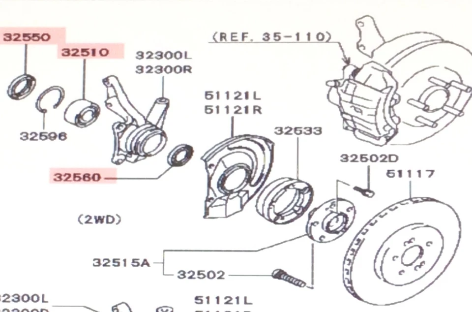 Kit de cojinete y sello de rueda delantera genuino Mitsubishi OE 3000GT GTO no turbo Foto 1 de 1