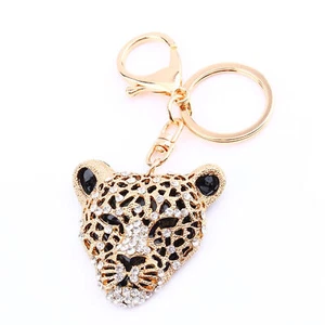 New Rhinestone Leopard Keyring Charm Pendant Purse Bag Key Ring Chain Keycha LLI - Picture 1 of 22