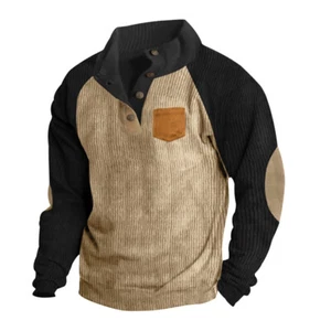 Pullover Pulli Raglanärmel Freizeit Stehkragen locker Herren Outdoor - Bild 1 von 22
