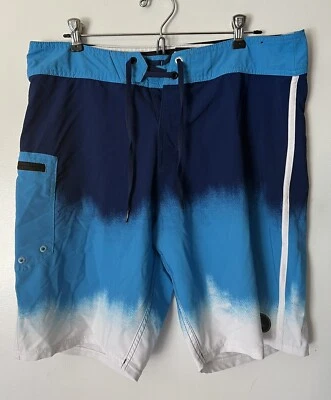 Pantalones cortos de natación VOLCOM para hombre talla 33 Mod Tech azul blanco Foto 1 de 4