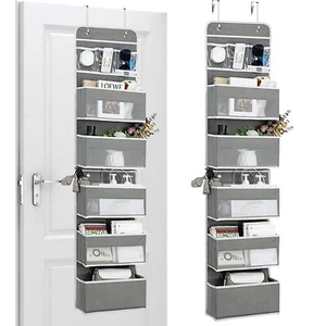2 Pack Bedroom 6-Tier Over The Door Organizer Hanging Basket Detachable Bathroom - Picture 1 of 15