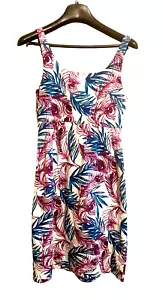 NWOT Tommy Bahama summer sun dress XS light purple peacock feathers leaves - Picture 1 of 16