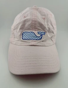 Girls Vineyard Vines Hat Pink Strap Back Cap with Blue Gingham Whale Youth OS - Picture 1 of 9